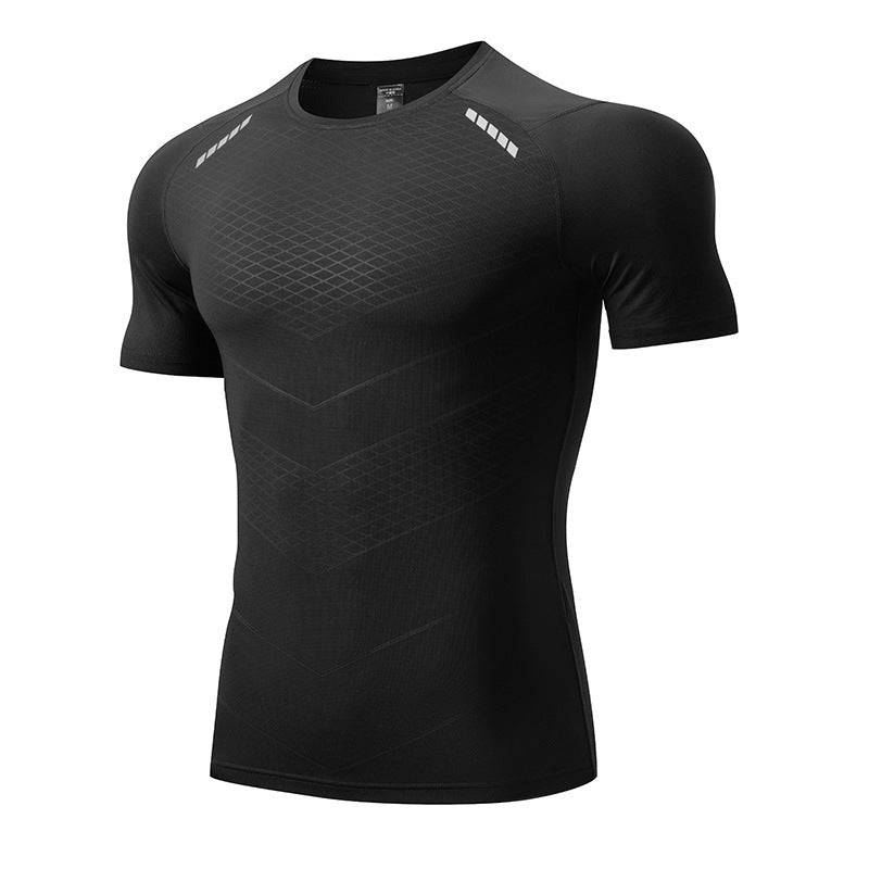 Men's Quick Drying T-Shirt Short-Sleeved Activewear Top Round Neck Workout Clothes - Clothing Personality