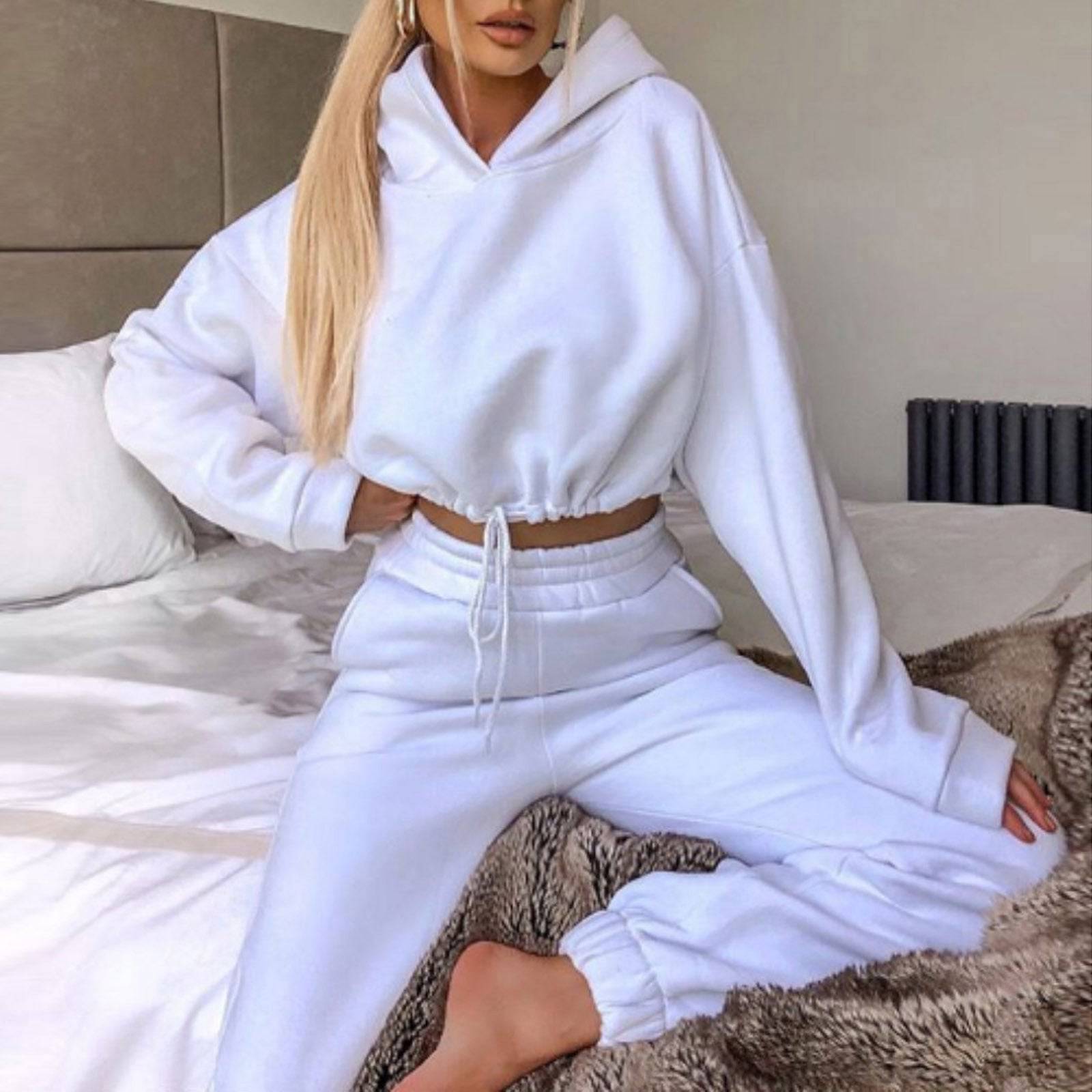 Jogging Suits For Women 2 Piece Sweatsuits Tracksuits Sexy Long Sleeve HoodieCasual Fitness Sportswear - Clothing Personality