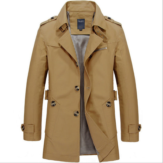 Spring Men's Casual  Mid-length Thin Windbreaker Men's Top - Clothing Personality