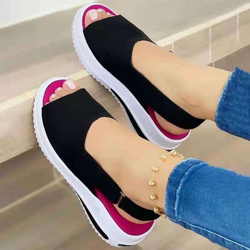 Velcro Casual Summer Women Sandals Fish Mouth Sandals - Clothing Personality