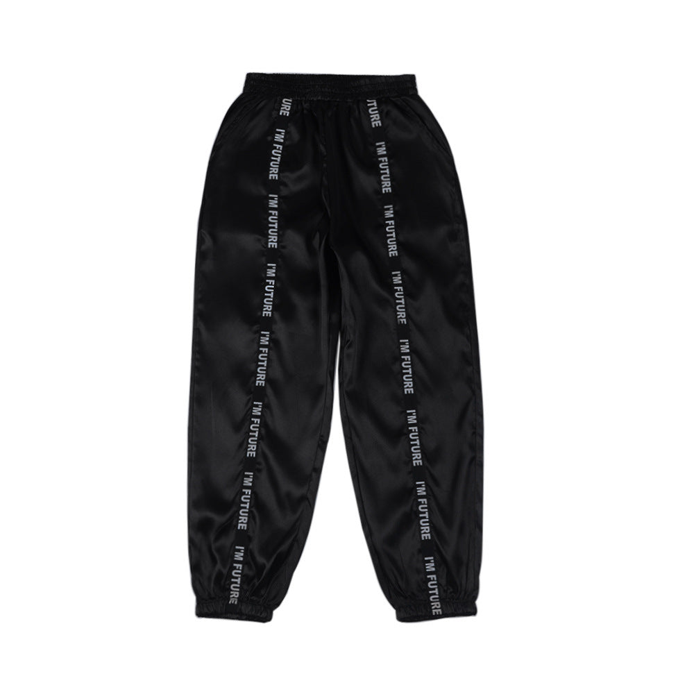 Webbing wide-leg pants