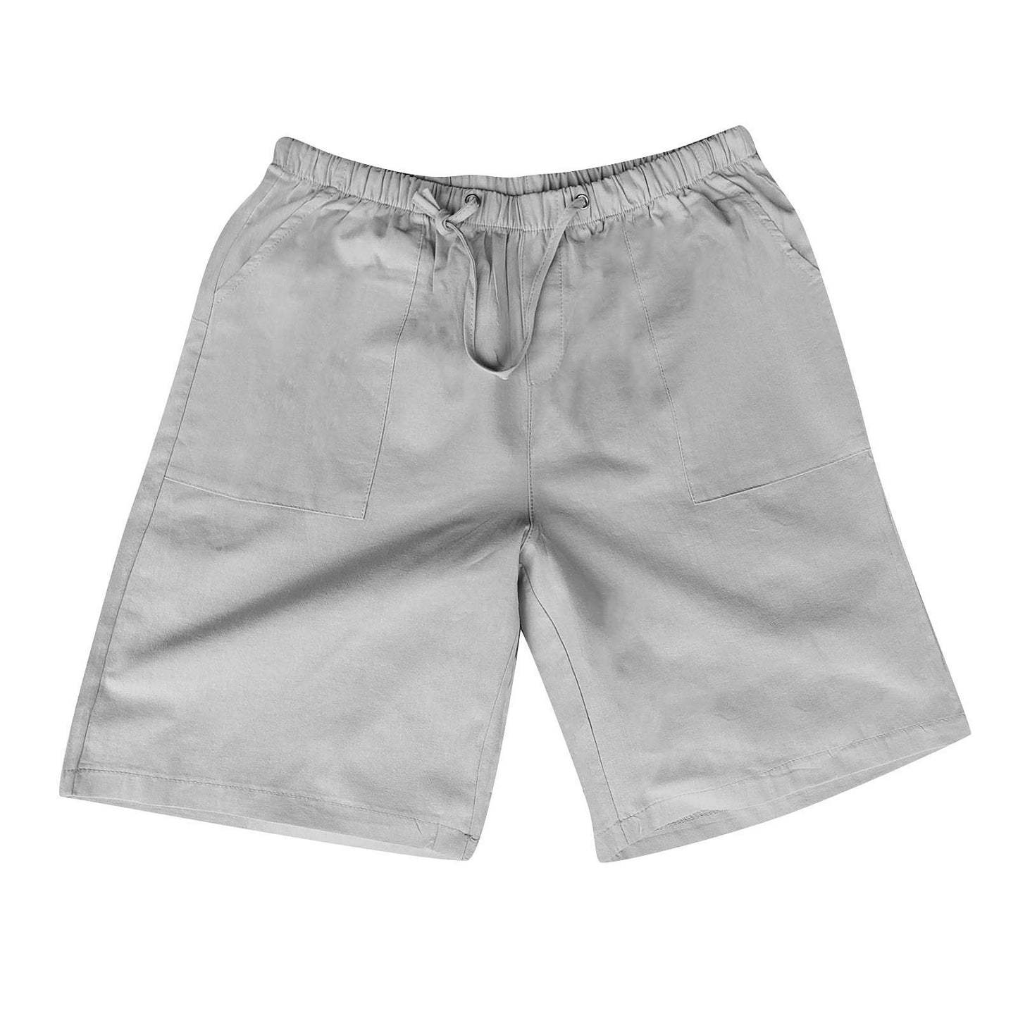 Linen Multi-pocket Drawstring Casual Shorts