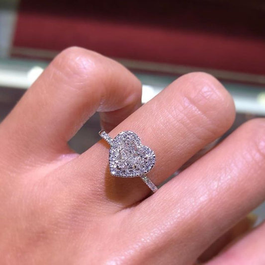 Creative Heart-shaped Diamond Ring - Clothing Personality