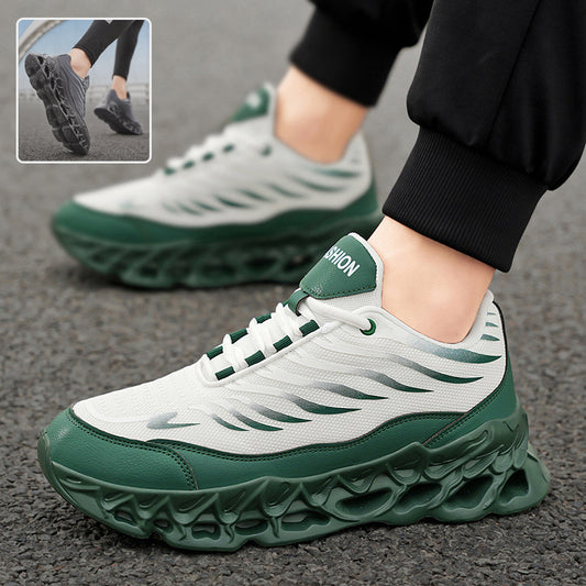 Men's Lace-up Sneakers Thick-soled Daddy Vulcanized Shoes Outdoor Running Sports Casual Shoes - Clothing Personality
