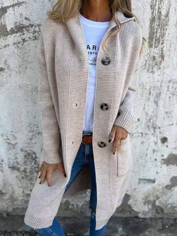 Mid-length Sweater Cardigan Women's Clothes Light Gray - Clothing Personality