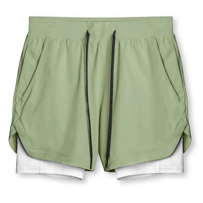 Sports Casual Quick-drying Double-layer Two-in-one Running Shorts - Clothing Personality