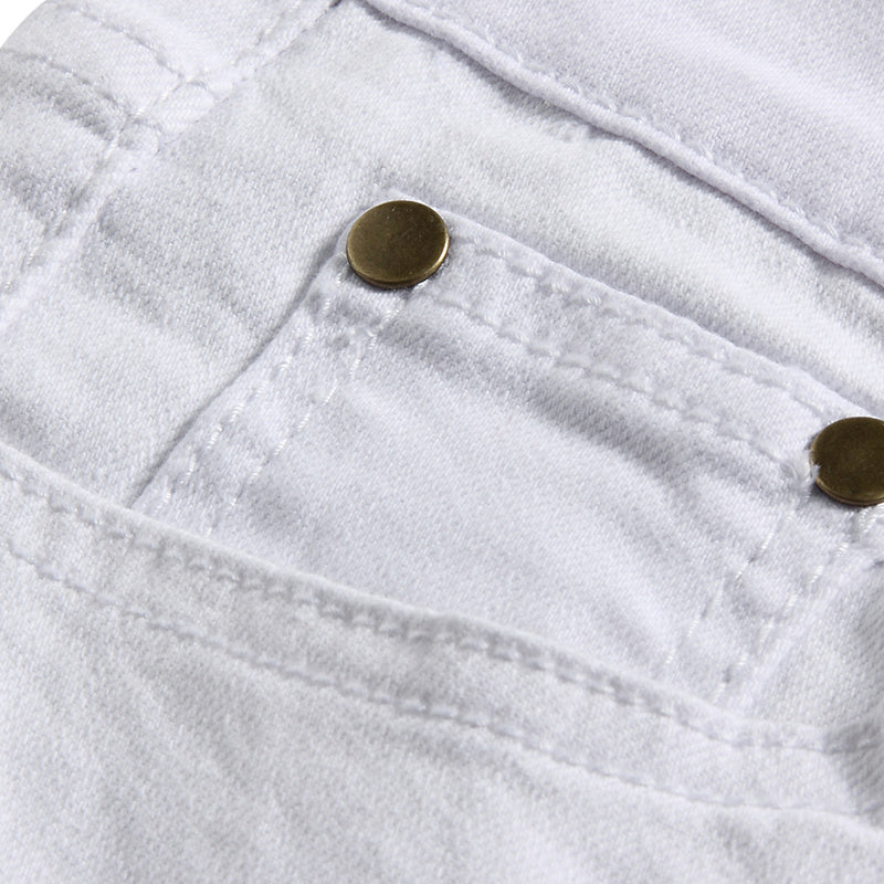 White Pants Men's Slim Fit Pants - Clothing Personality