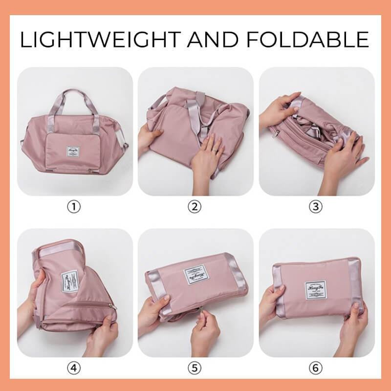 Foldable Storage Travel Bag Waterproof Large Capacity Gym Fitness Bag Weekender Overnight For Women - Clothing Personality