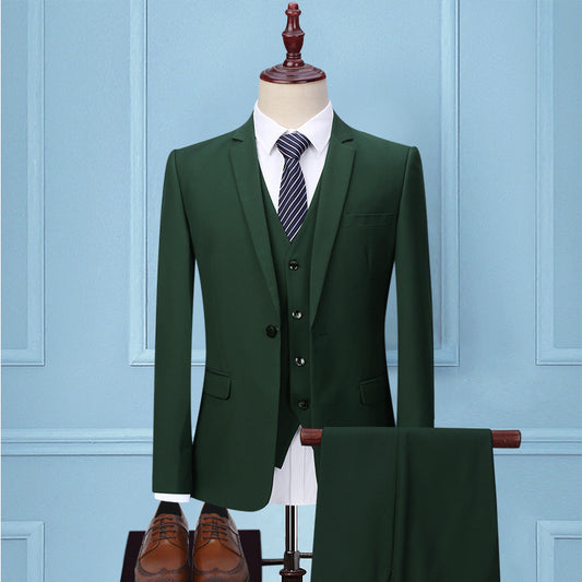 Men's Three-Piece Suit Professional Slim Fit Formal Suit Business - Clothing Personality