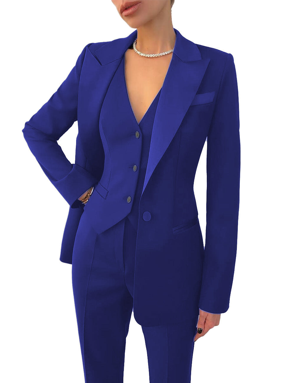 Fashion Casual Women's Three-piece Dress Suit Blazer Vest Pants Suit - Clothing Personality