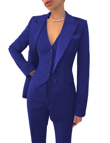 Fashion Casual Women's Three-piece Dress Suit Blazer Vest Pants Suit - Clothing Personality
