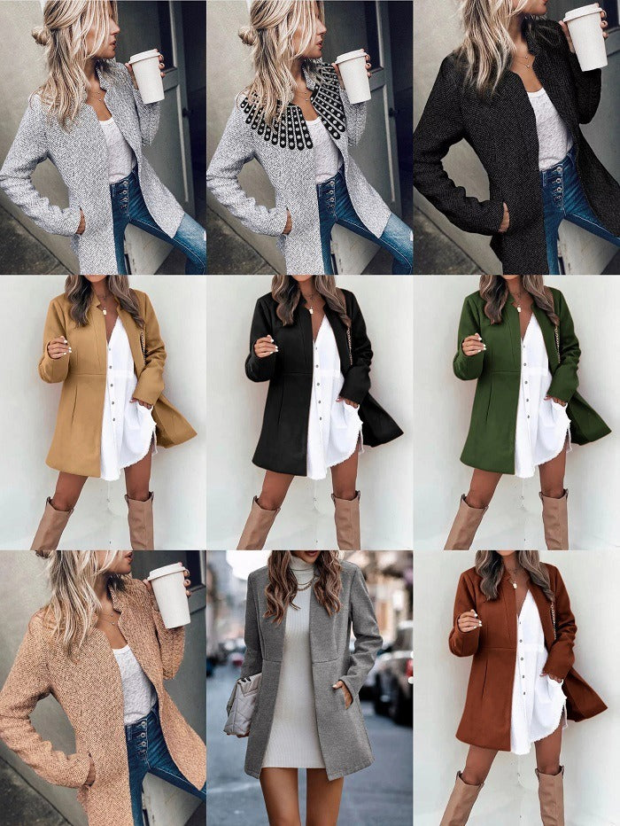 Women's Trending Trendy Slim Fit Jacket Lined Woolen Jacket Hot Selling Lined Woolen jacket