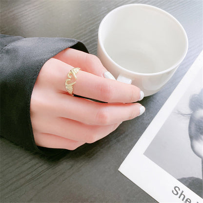 Romantic Heart Hand Hug Fashion Ring For Women Couple Jewelry Silver Color Punk Gesture Wedding Men Finger Accessories Gifts - Clothing Personality