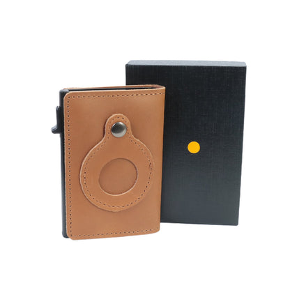 Minimalist Wallets For Men, Premium Genuine Leather Credit Card Holder For AirTag With Slim Wallet RFID Technology - Clothing Personality
