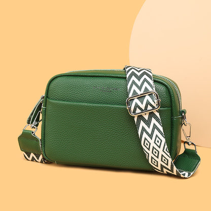 Fashion Shoulder Crossbody Bags With Rhombus Embroidered Wide Shoulder Strap Cute Small Square Bag Women - Clothing Personality
