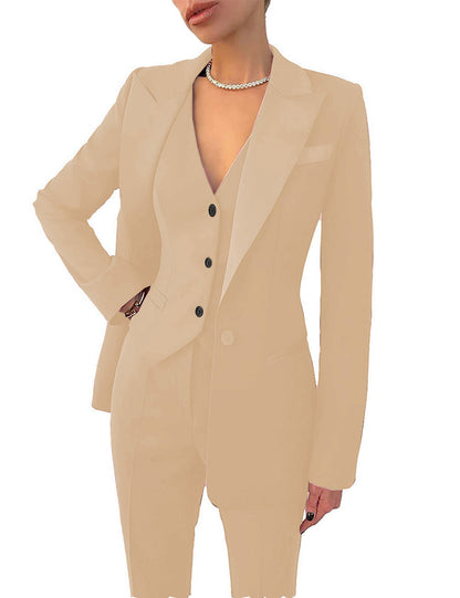 Fashion Casual Women's Three-piece Dress Suit Blazer Vest Pants Suit - Clothing Personality