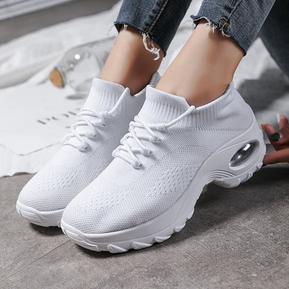 Sports Women Flying Knit Socks Shaking Shoes - Clothing Personality