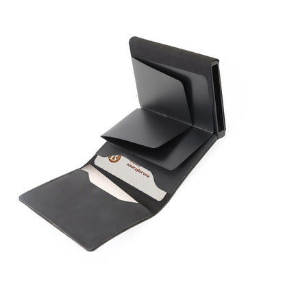 Minimalist Wallets For Men, Premium Genuine Leather Credit Card Holder For AirTag With Slim Wallet RFID Technology - Clothing Personality