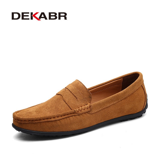 Moccasins Men Loafers High Quality Genuine Leather Shoes Men Flats Lightweight Driving Shoes