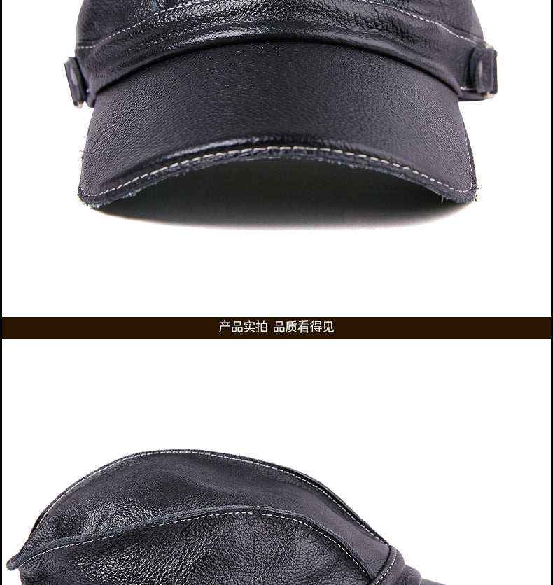 Leather Baseball Cap Men Women Red Genuine Cow Leather Snapback Caps Ivy Adjustable Autumn Winter Brand Baseball Hat