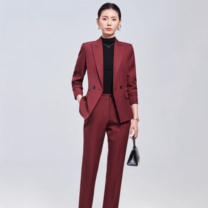Executive Women's Suit - Long Sleeve Coat and Pants Set