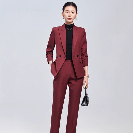 Executive Women's Suit - Long Sleeve Coat and Pants Set
