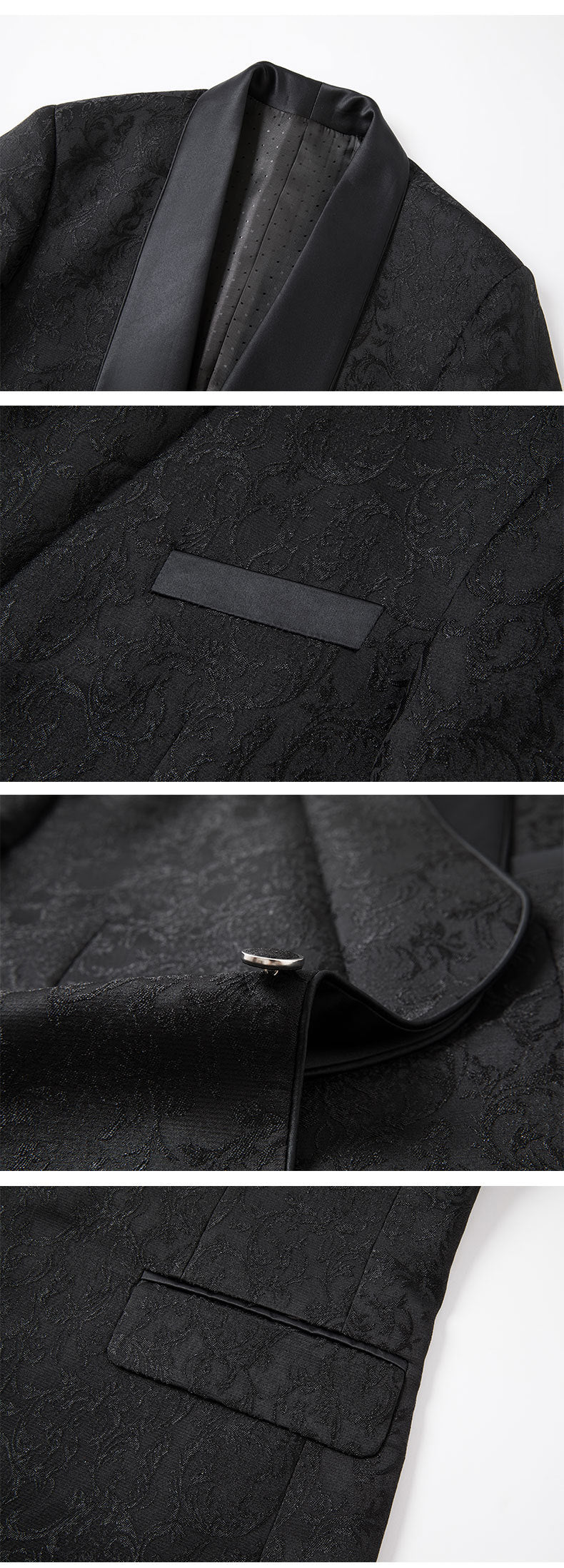 Men's Jacquard Suit Wedding Dress Suit - Clothing Personality