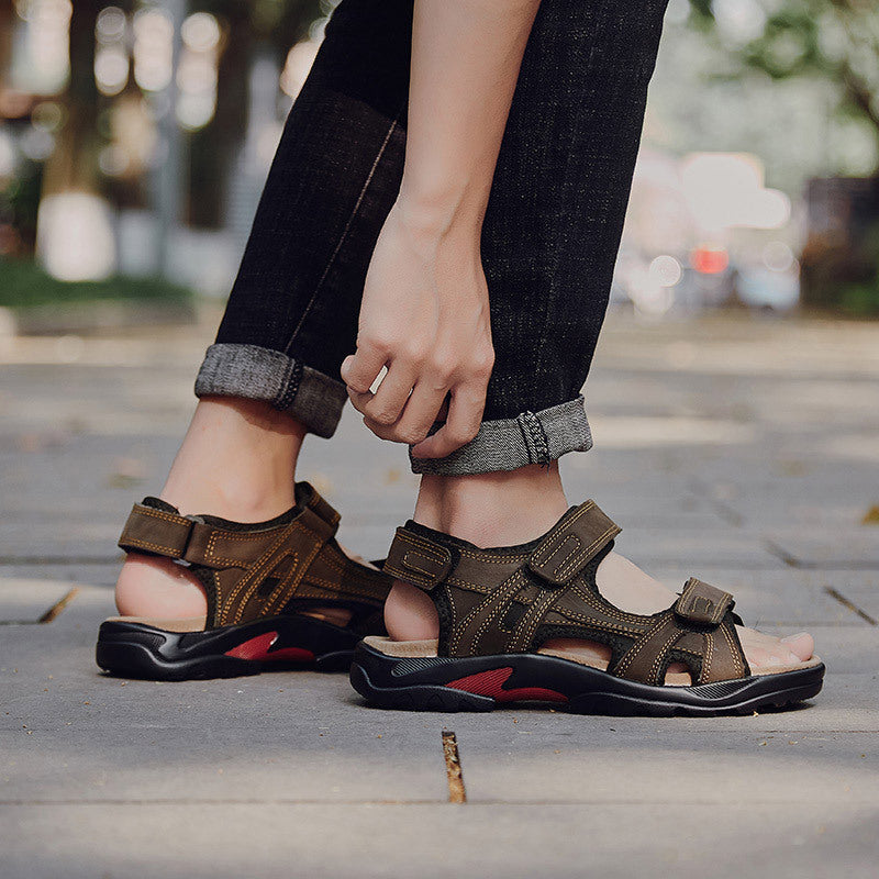 Outdoor Sandals Beach Leather Roman Sandals - Clothing Personality