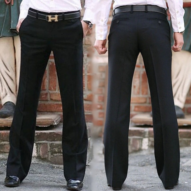 New Casual Flared Pants Young Men No Iron Straight Leg Wide Leg Suit