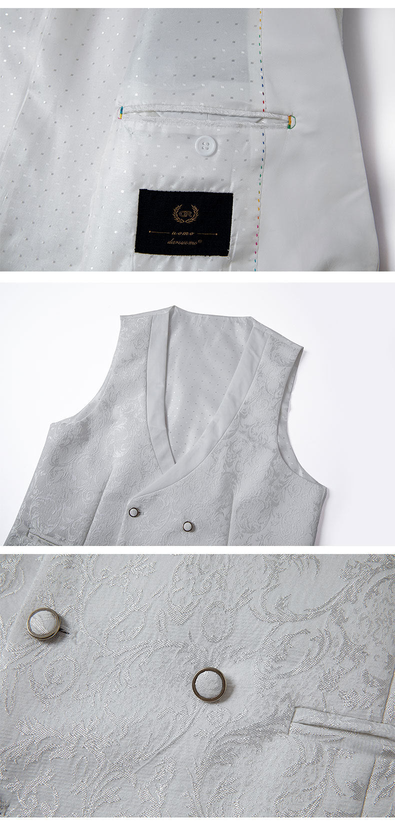 Men's Jacquard Suit Wedding Dress Suit - Clothing Personality
