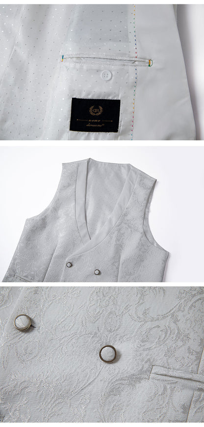 Men's Jacquard Suit Wedding Dress Suit - Clothing Personality