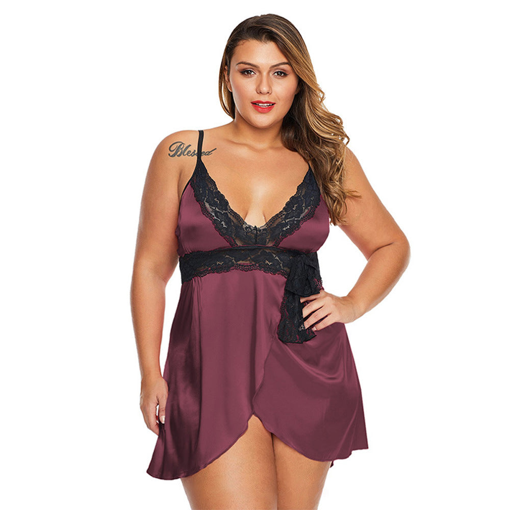 Plus Size Sexy Lingerie Loungewear Women's Lace Lace Pajamas - Clothing Personality