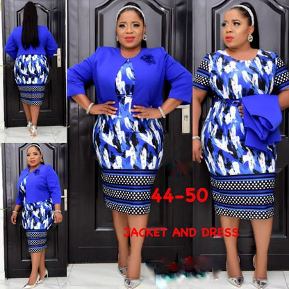 Printed Small Suit Dress Plus Size Women Suit Blazer Two-piece Matching Coordinating Set