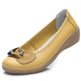 Wedges women's shoes leather tendon bottom rhinestones England white shoes