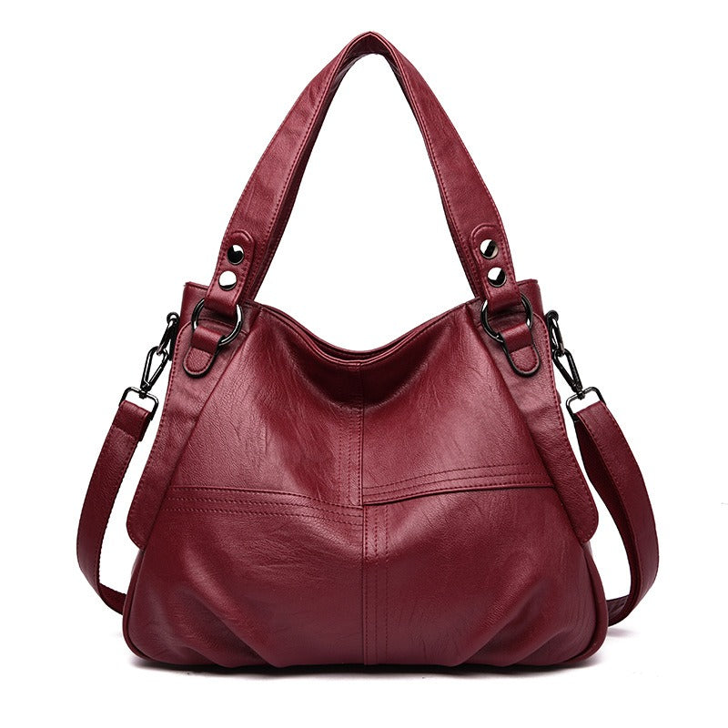 Women's Bag Large Capacity Shoulder Crossbody Handbag Sheepskin Soft Leather Bag