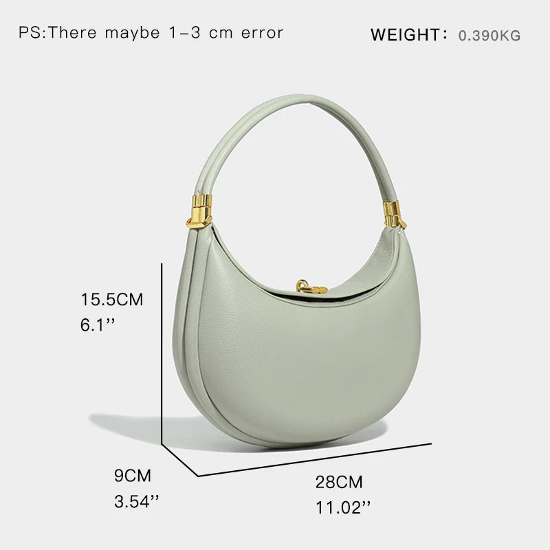 Fashion Unique Half Moon Shoulder Bag Women Small Tote Handbags High Quality Soft Leather Purse Female Shoulder Bags