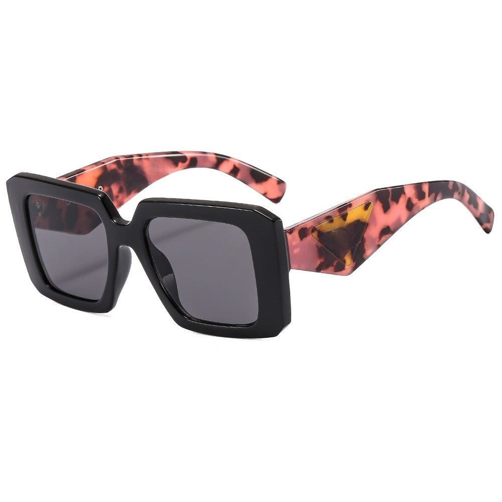 Women's Retro box leopard print Sun protection Sunglasses