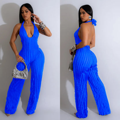 Women's Stylish Feather Feather Pleated Jumpsuit Collection