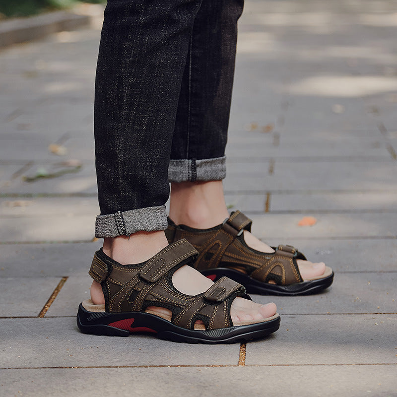 Outdoor Sandals Beach Leather Roman Sandals - Clothing Personality