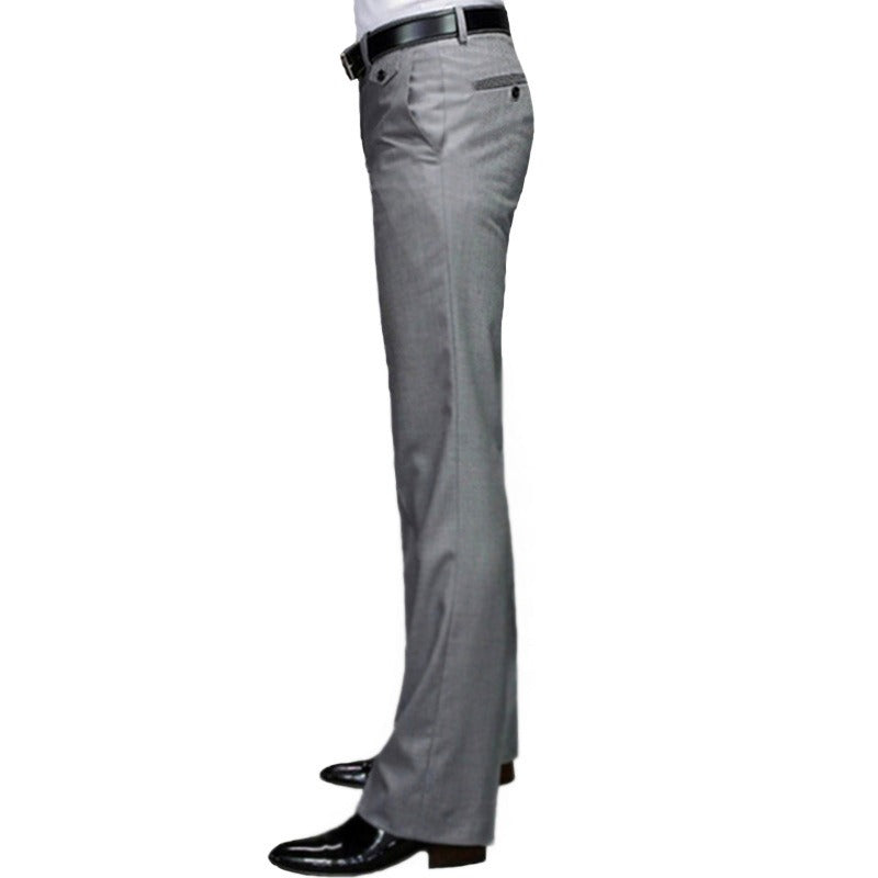 New Casual Flared Pants Young Men No Iron Straight Leg Wide Leg Suit