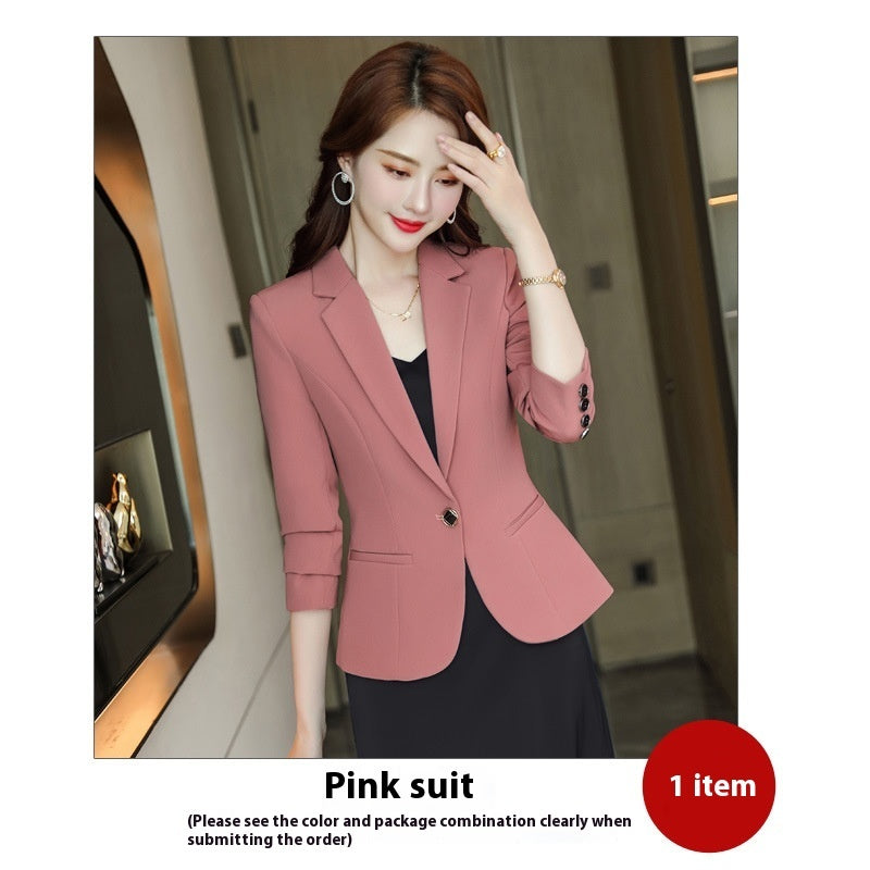 Women's Casual Slim Fit Waist-tight Black Small Business Suit