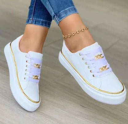Chain Flats Shoes Thick Bottom Loafers For Walking Sports Shoes For Women - Clothing Personality