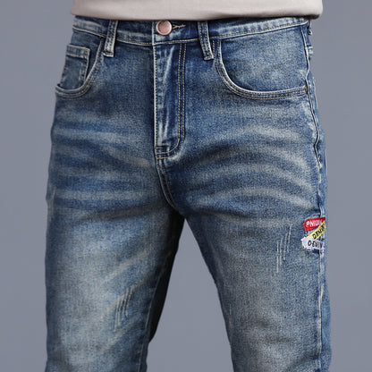 Youth Retro Embroidered Denim Pants - Clothing Personality