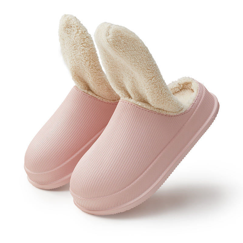 EVA Home Slipper Winter Waterproof Warm Couple Home Cotton Slippers for Women Plush Suede Shoes Men Waterproof