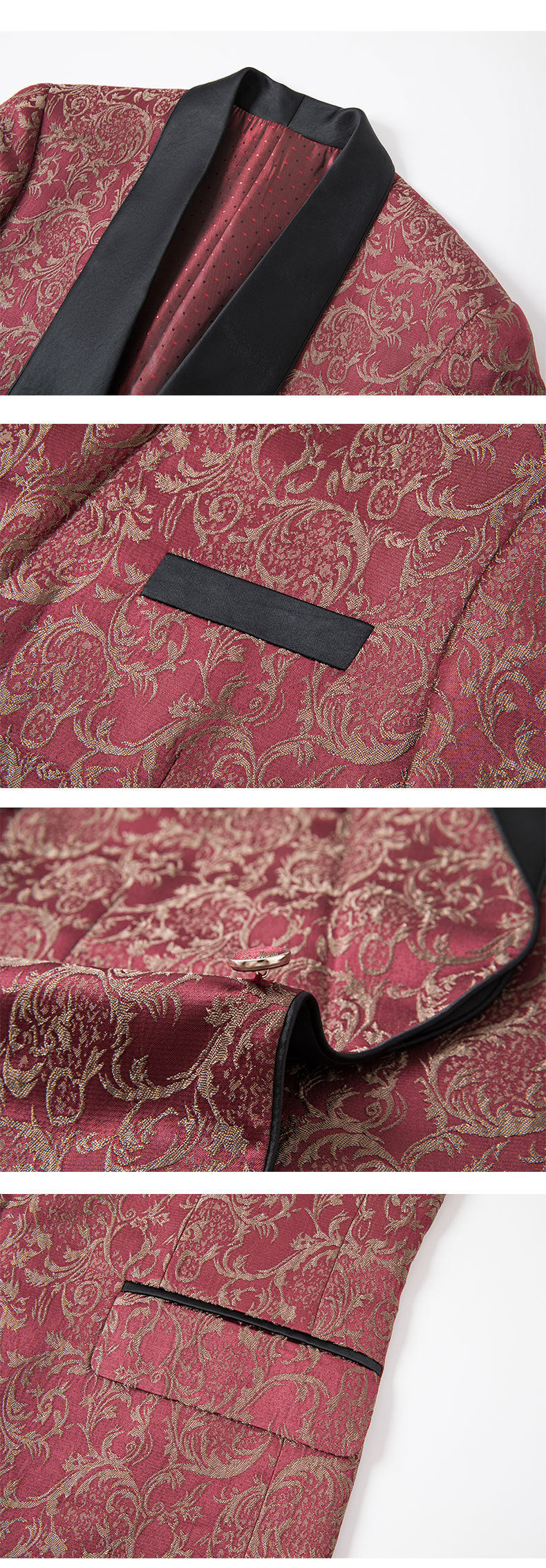 Men's Jacquard Suit Wedding Dress Suit - Clothing Personality