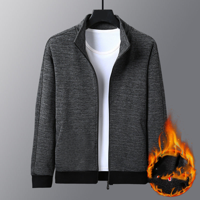 Dad Wears A Jacket With A Stand-up Collar And A Casual Jacket - Clothing Personality
