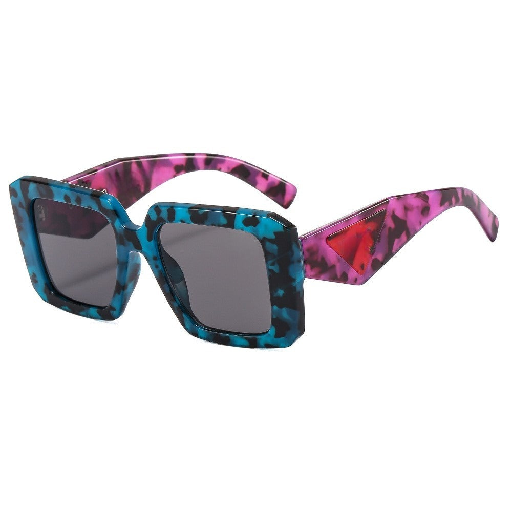 Women's Retro box leopard print Sun protection Sunglasses