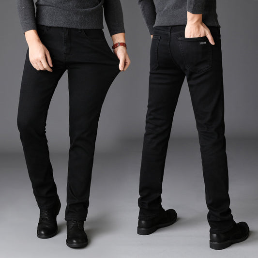New Men's Jeans Slim Straight Black Pants For Men - Clothing Personality