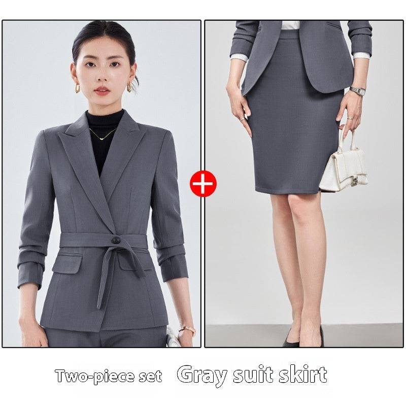 Executive Women's Suit - Long Sleeve Coat and Pants Set