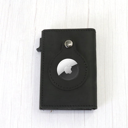 Minimalist Wallets For Men, Premium Genuine Leather Credit Card Holder For AirTag With Slim Wallet RFID Technology - Clothing Personality